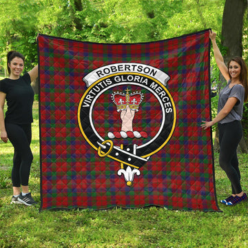Robertson Tartan Quilt with Family Crest