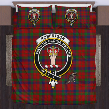 Robertson Tartan Bedding Set with Family Crest