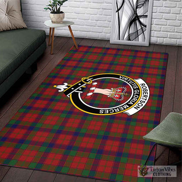 Robertson Tartan Area Rug with Family Crest