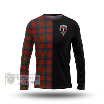 Robertson Tartan Long Sleeve T-Shirt with Family Crest and Half Of Me Style Unisex - Tartanvibesclothing Shop