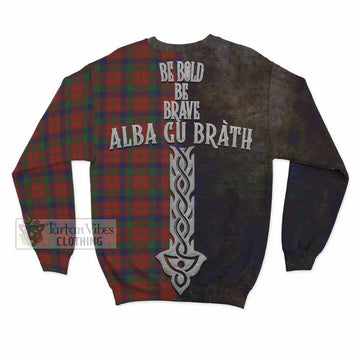 Robertson Tartan Family Crest Sweatshirt Alba Gu Brath Be Brave Lion Ancient Style