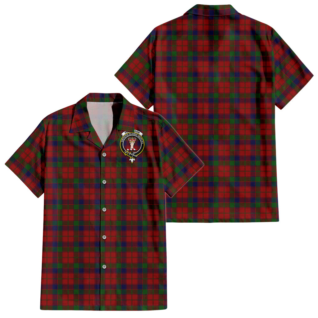Robertson Tartan Hawaiian Shirt with Family Crest - Tartan Vibes Clothing