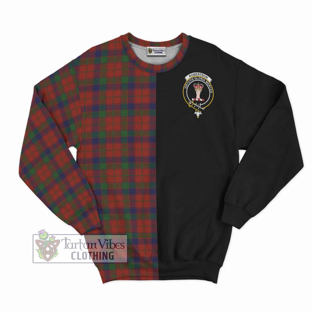Robertson Tartan Sweatshirt with Family Crest and Half Of Me Style - Tartan Vibes Clothing