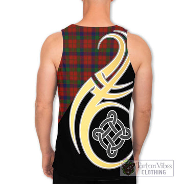 Robertson Tartan Men's Tank Top with Family Crest and Celtic Symbol Style