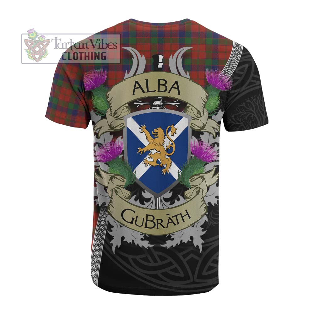 Tartan Vibes Clothing Robertson Tartan Family Crest Cotton T-shirt Lion Rampant Royal Thistle Shield Celtic Inspired