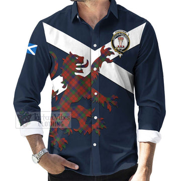 Tartan Vibes Clothing Robertson Tartan Lion Rampant Long Sleeve Button Shirt – Proudly Display Your Heritage with Alba Gu Brath and Clan Name