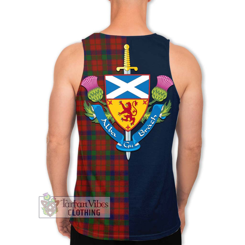 Tartan Vibes Clothing Robertson Tartan Men's Tank Top with Scottish Lion Royal Arm Half Style