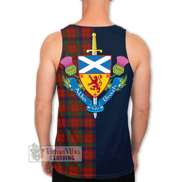 Robertson Tartan Men's Tank Top Alba with Scottish Lion Royal Arm Half Style