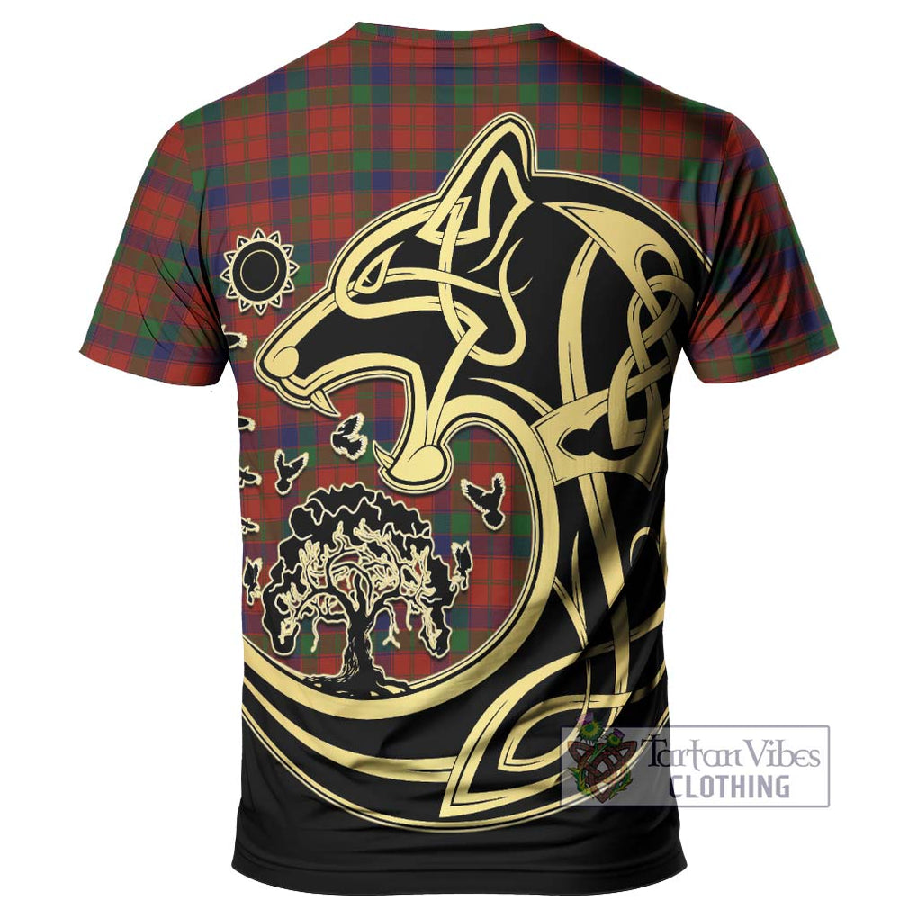 Robertson Tartan T-Shirt with Family Crest Celtic Wolf Style - Tartan Vibes Clothing