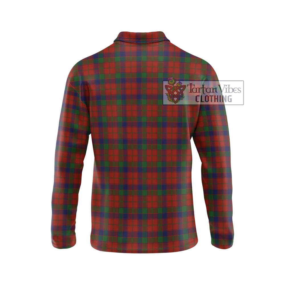 Robertson Tartan Long Sleeve Polo Shirt with Family Crest DNA In Me Style - Tartanvibesclothing Shop