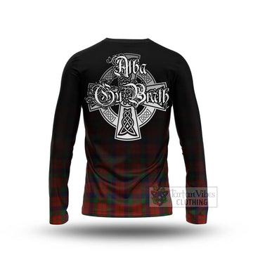 Tartan Vibes Clothing Robertson Tartan Long Sleeve T-Shirt Featuring Alba Gu Brath Family Crest Celtic Inspired