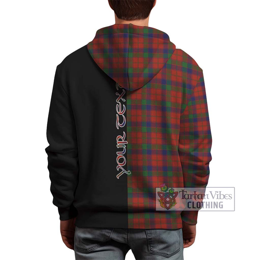 Robertson Tartan Hoodie with Family Crest and Half Of Me Style - Tartanvibesclothing Shop