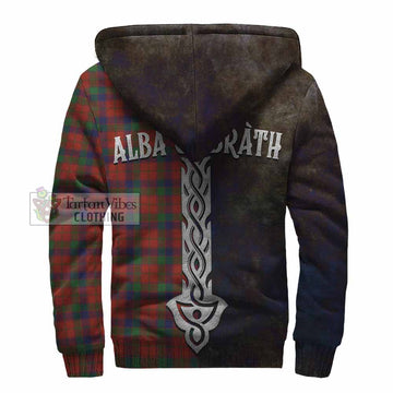 Robertson Tartan Family Crest Sherpa Hoodie Alba Gu Brath Be Brave Lion Ancient Style
