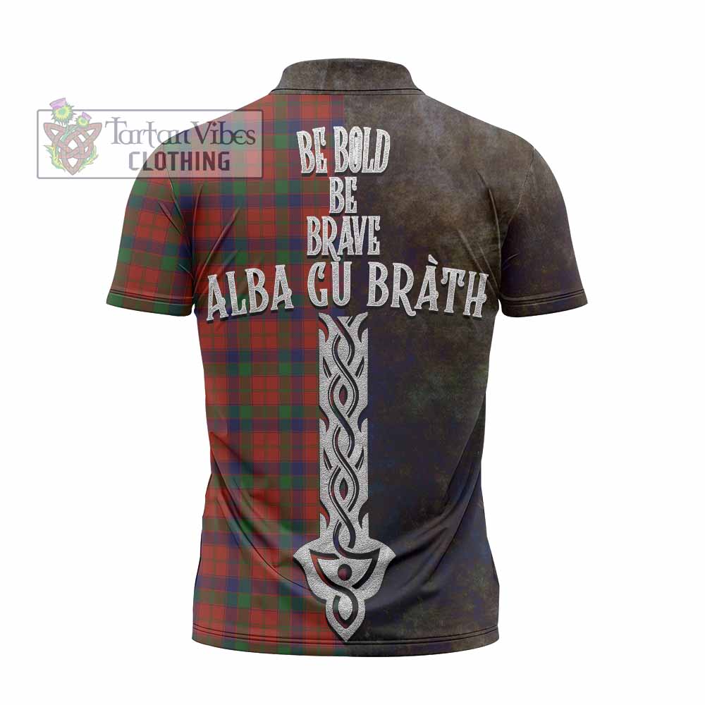 Tartan Vibes Clothing Robertson Tartan Family Crest Zipper Polo Shirt Alba Gu Brath Be Brave Lion Ancient Style