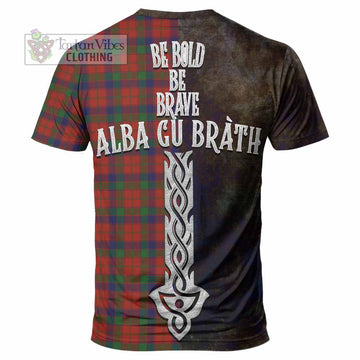 Robertson Tartan Family Crest T-Shirt Alba Gu Brath Be Brave Lion Ancient Style