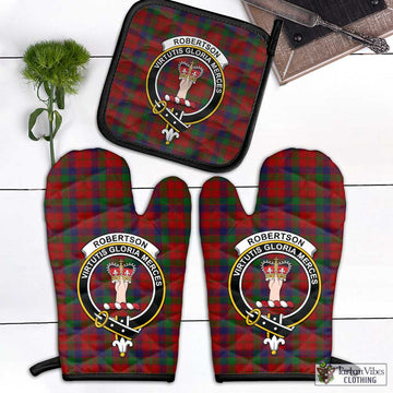 Robertson Tartan Combo Oven Mitt & Pot-Holder with Family Crest Combo 1 Oven Mitt & 1 Pot-Holder Black - Tartan Vibes Clothing