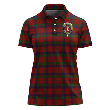 Robertson Tartan Polo Shirt with Family Crest For Women