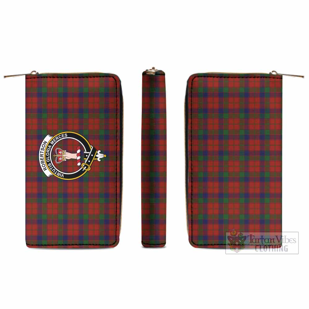 Tartan Vibes Clothing Robertson Tartan Women's Leather Wallet with Family Crest