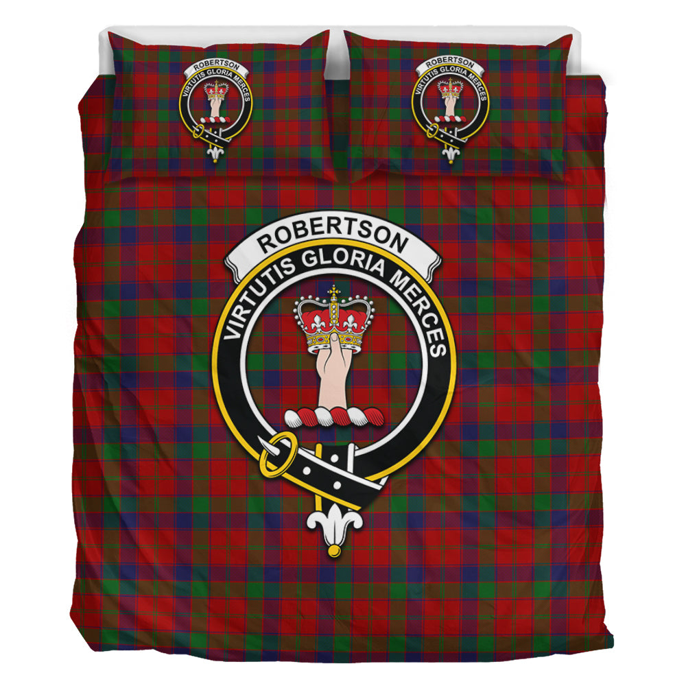Robertson Tartan Bedding Set with Family Crest - Tartan Vibes Clothing