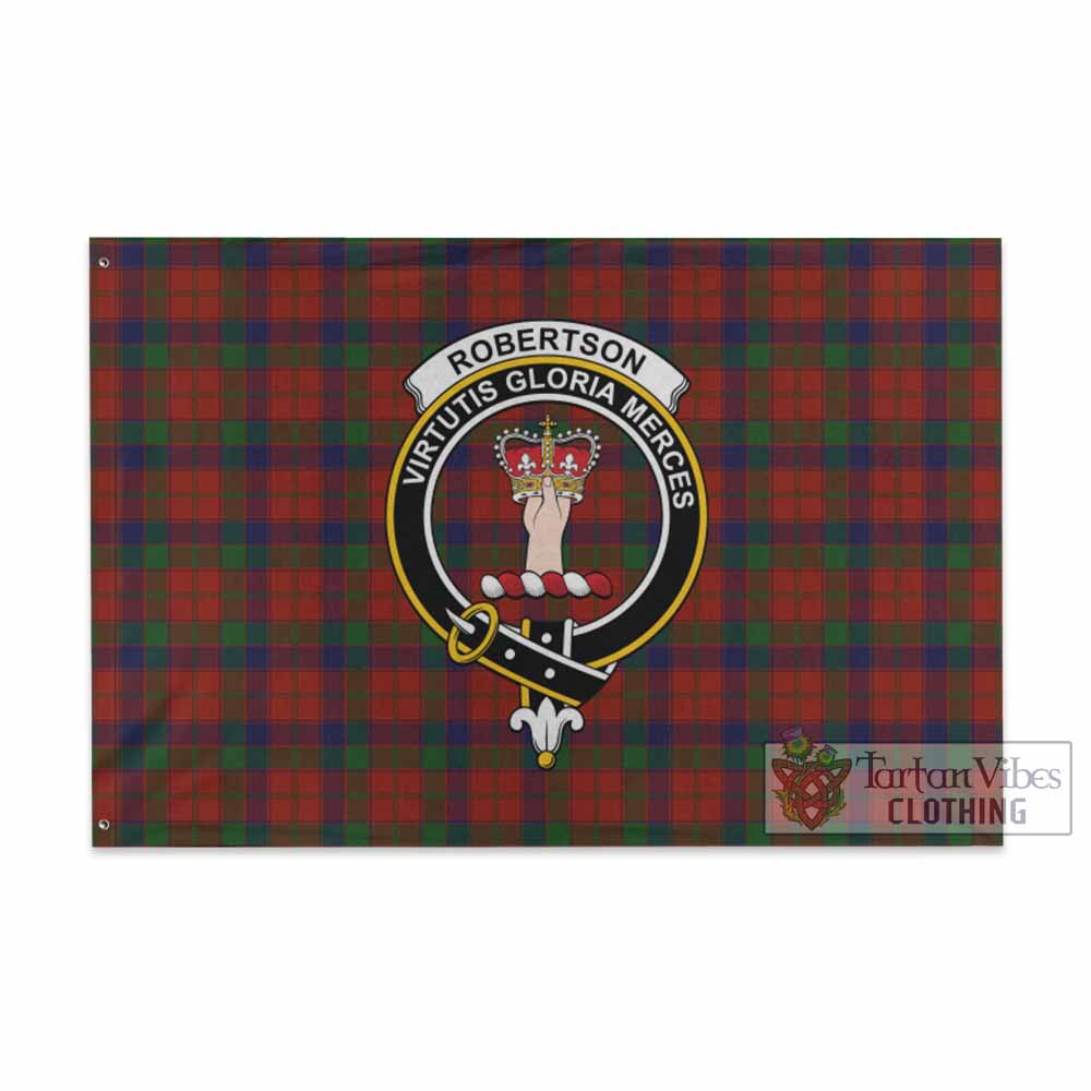 Tartan Vibes Clothing Robertson Tartan House Flag with Family Crest