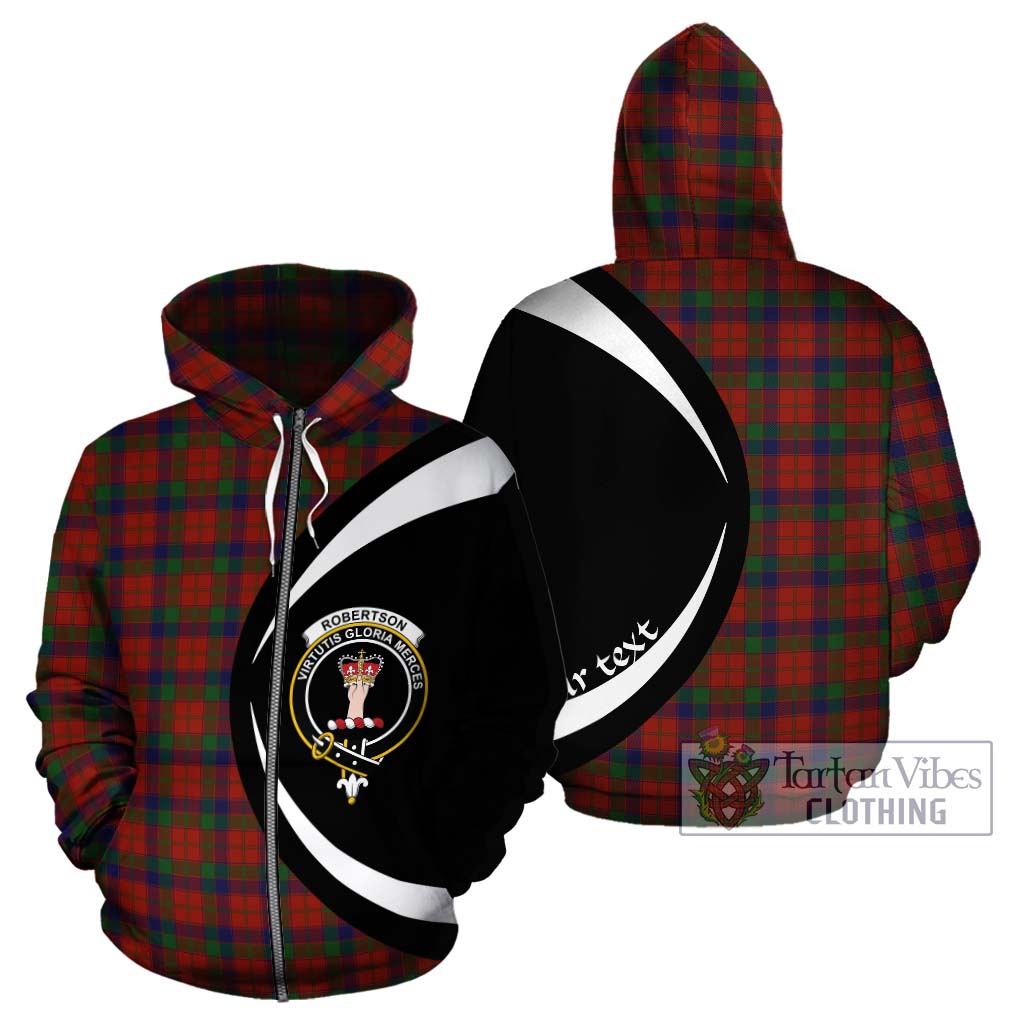 Robertson Tartan Hoodie with Family Crest Circle Style - Tartan Vibes Clothing