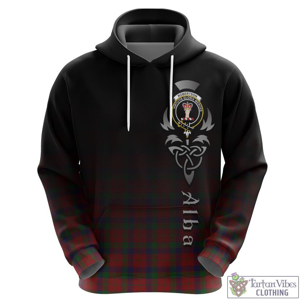 Tartan Vibes Clothing Robertson Tartan Hoodie Featuring Alba Gu Brath Family Crest Celtic Inspired