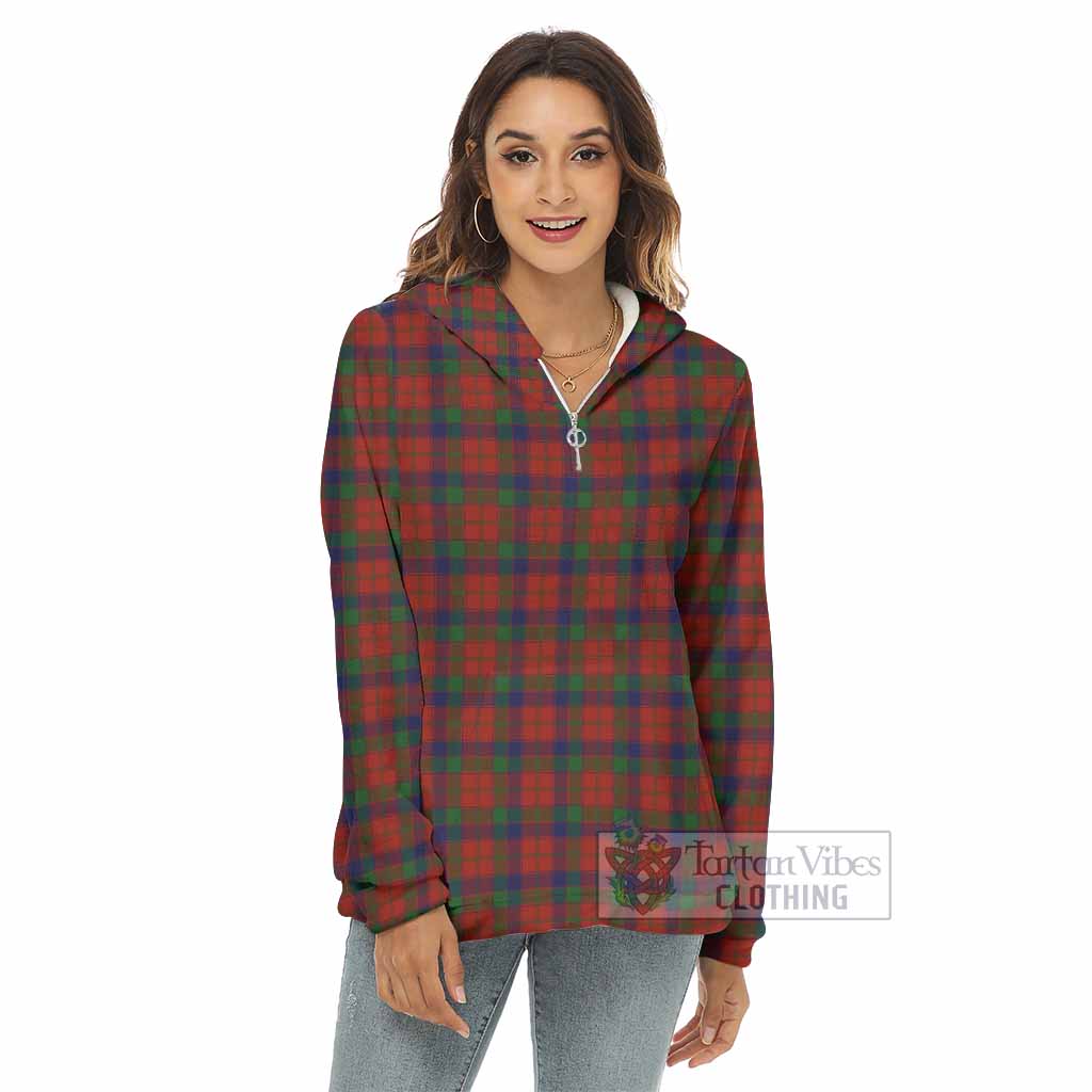 Tartan Vibes Clothing Robertson Tartan Women's Borg  Half Zip Fleece Hoodie