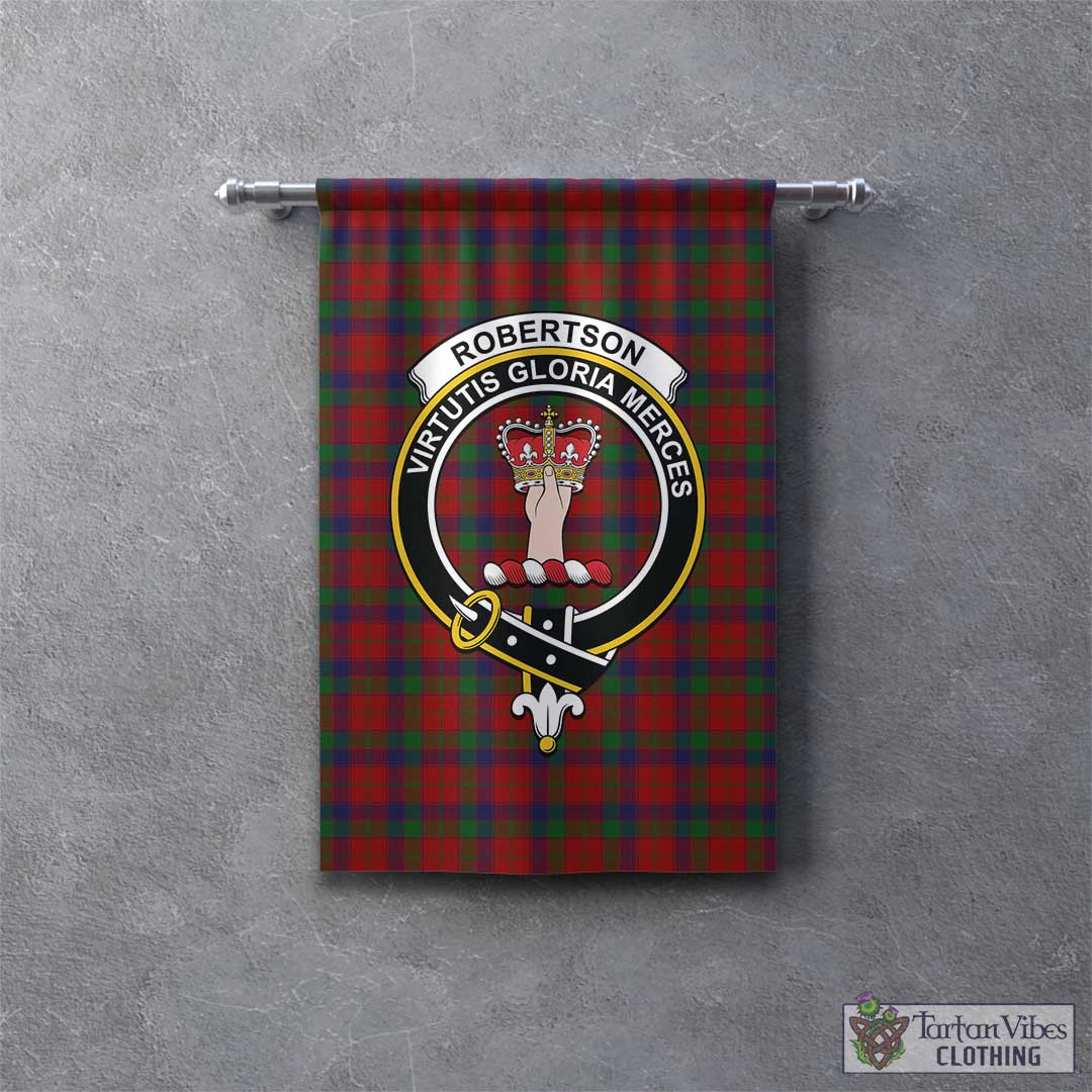 Tartan Vibes Clothing Robertson Tartan Gonfalon, Tartan Banner with Family Crest
