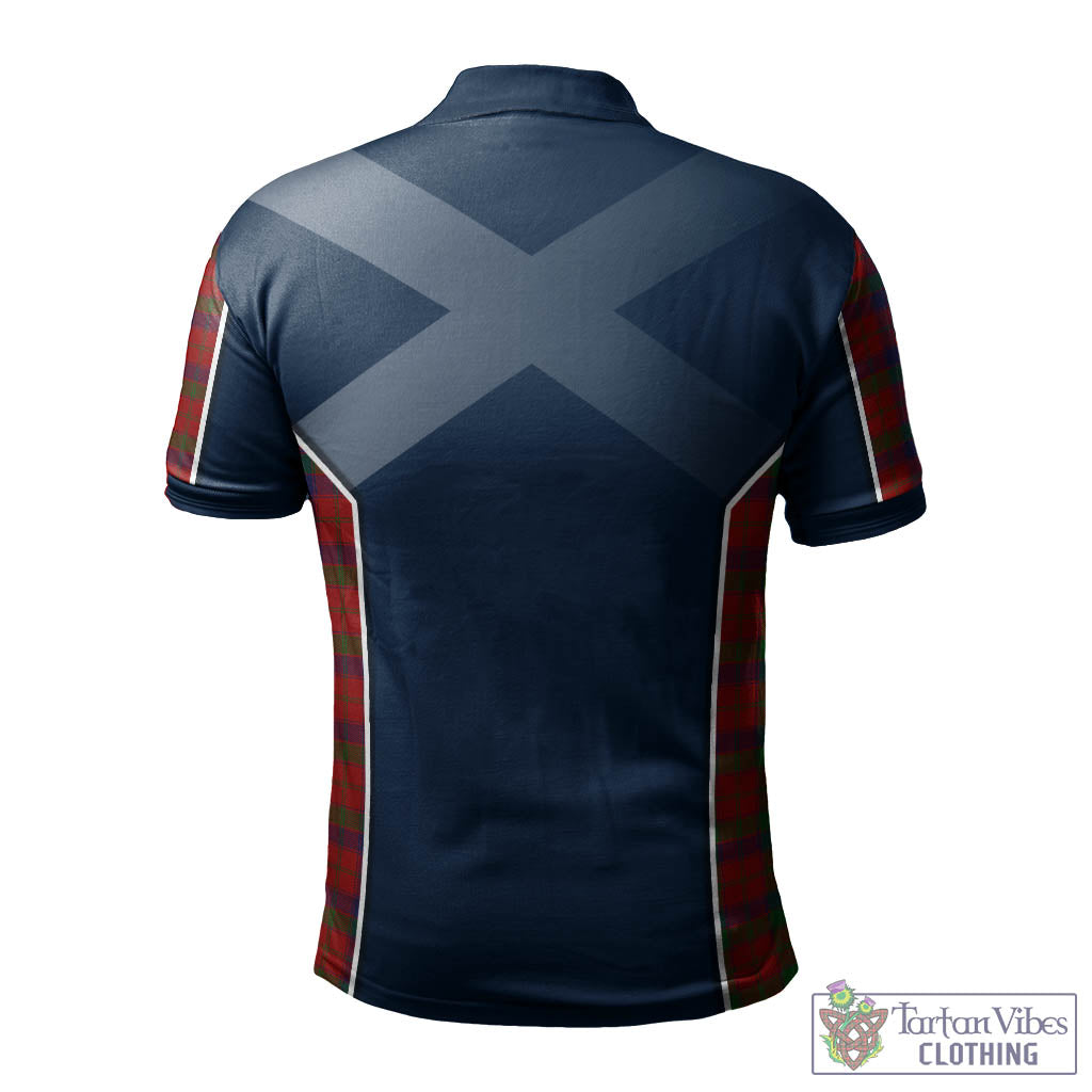 Tartan Vibes Clothing Robertson Tartan Men's Polo Shirt with Family Crest and Scottish Thistle Vibes Sport Style