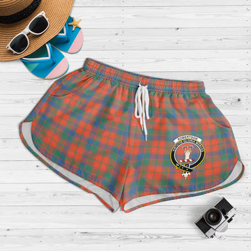 Robertson Ancient Tartan Womens Shorts with Family Crest