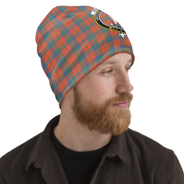 Robertson Ancient Tartan Beanies Hat with Family Crest