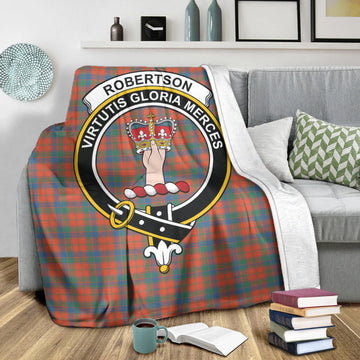 Robertson Ancient Tartan Blanket with Family Crest