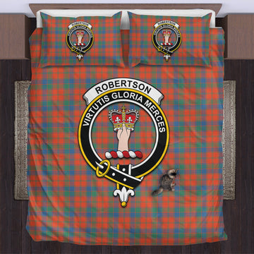 Robertson Ancient Tartan Bedding Set with Family Crest