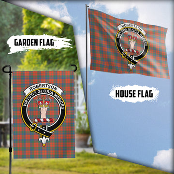 Robertson Ancient Tartan Flag with Family Crest