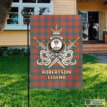 Robertson Ancient Tartan Flag with Clan Crest and the Golden Sword of Courageous Legacy
