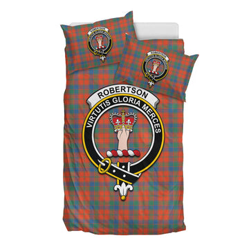 Robertson Ancient Tartan Bedding Set with Family Crest