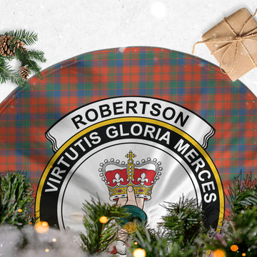 Robertson Ancient Tartan Christmas Tree Skirt with Family Crest
