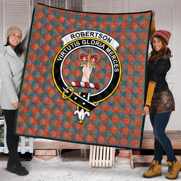 Robertson Ancient Tartan Quilt with Family Crest