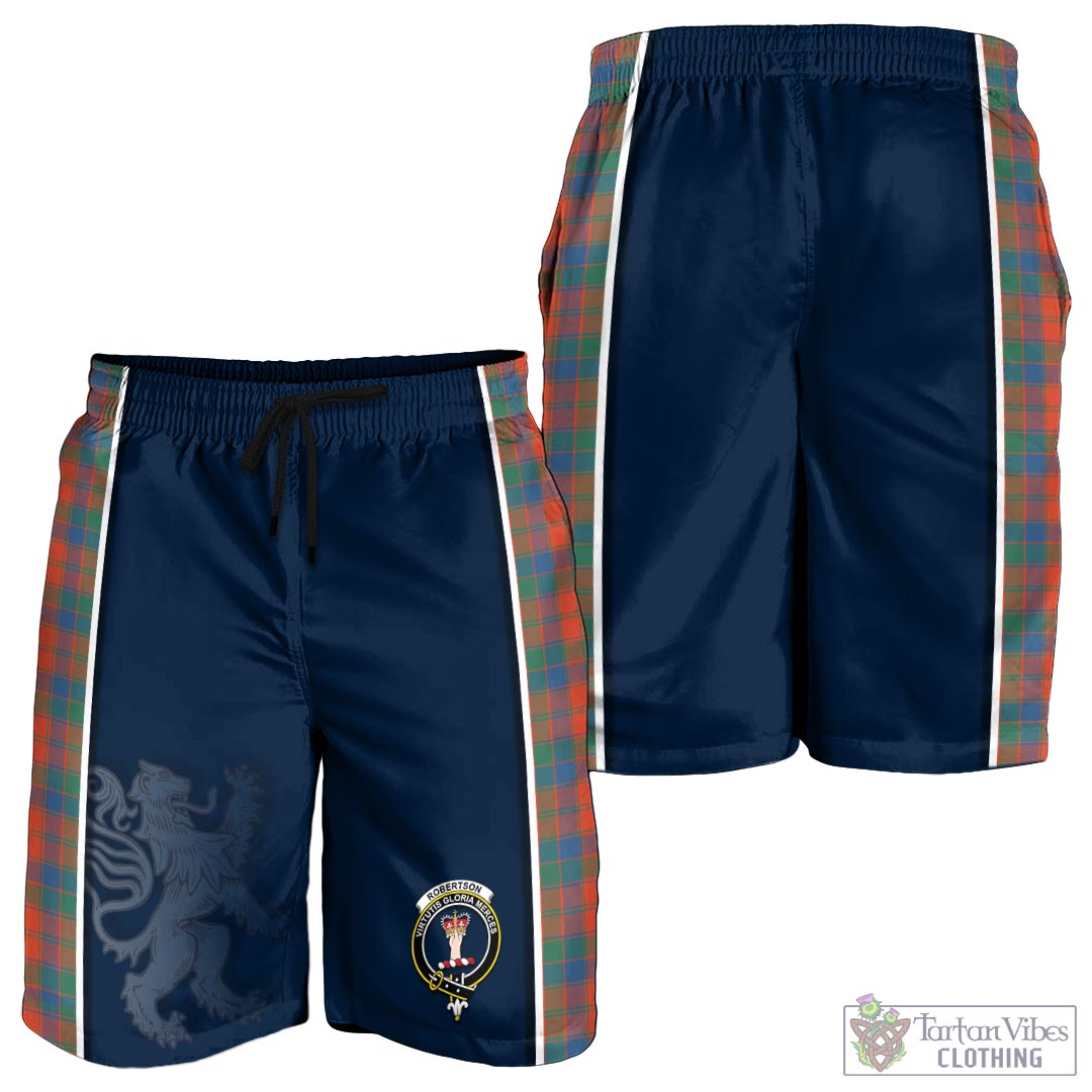 Tartan Vibes Clothing Robertson Ancient Tartan Men's Shorts with Family Crest and Lion Rampant Vibes Sport Style