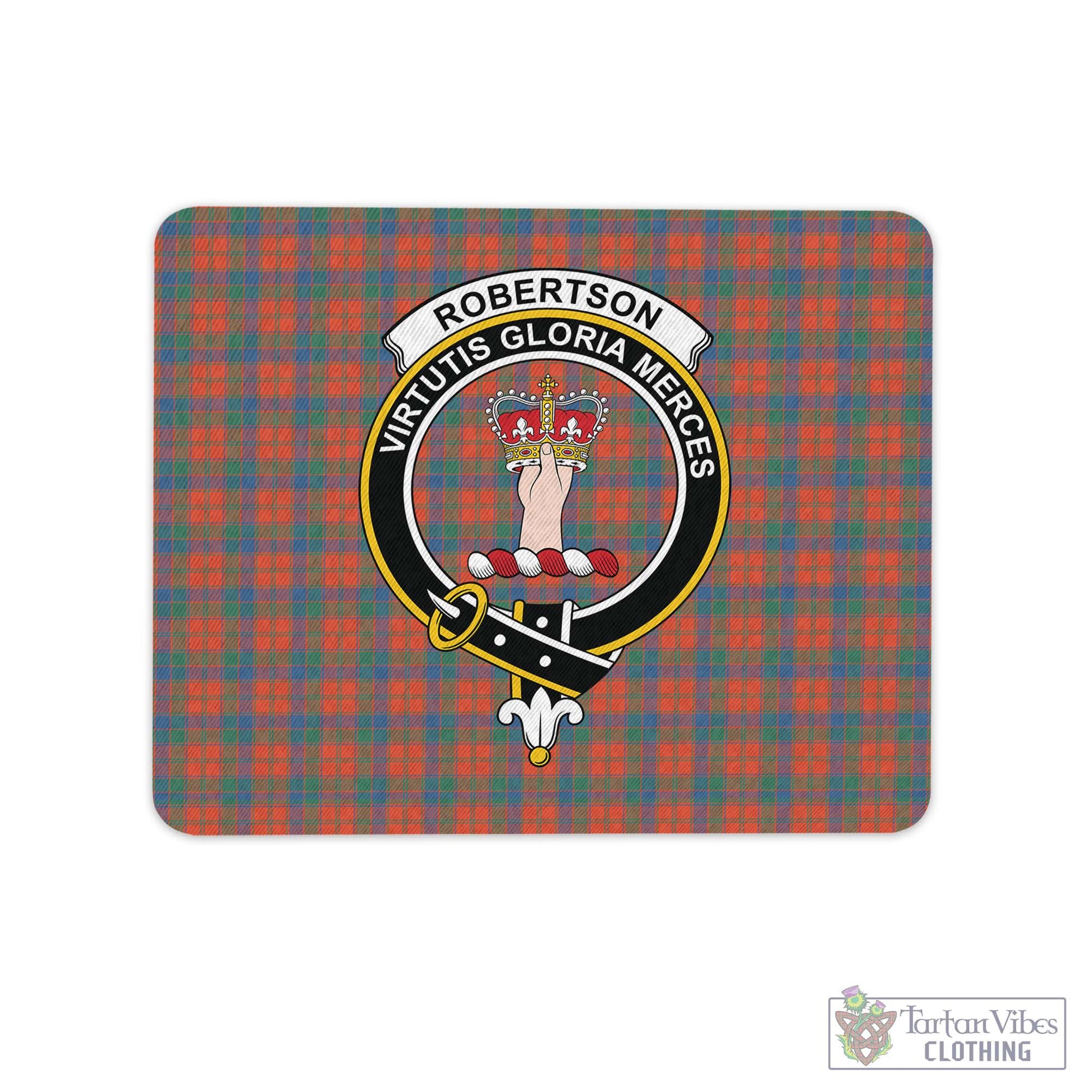 Tartan Vibes Clothing Robertson Ancient Tartan Mouse Pad with Family Crest