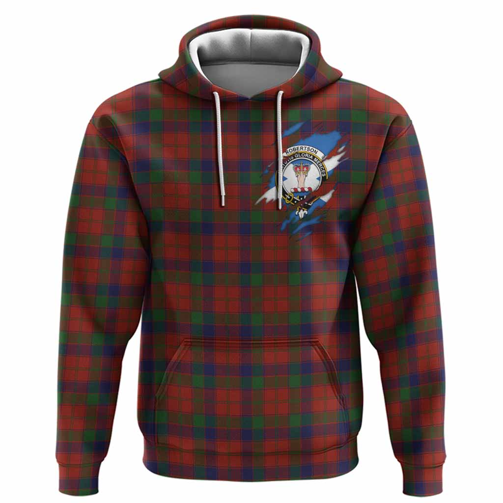 Robertson Clan Crest In Me Tartan Hoodie Scotland Flag Style