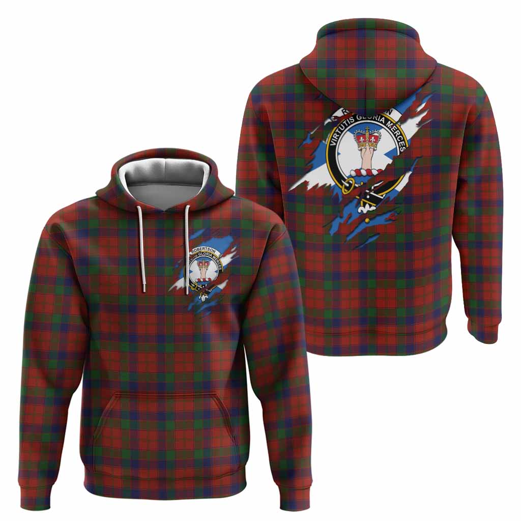 Robertson Clan Crest In Me Tartan Hoodie Scotland Flag Style