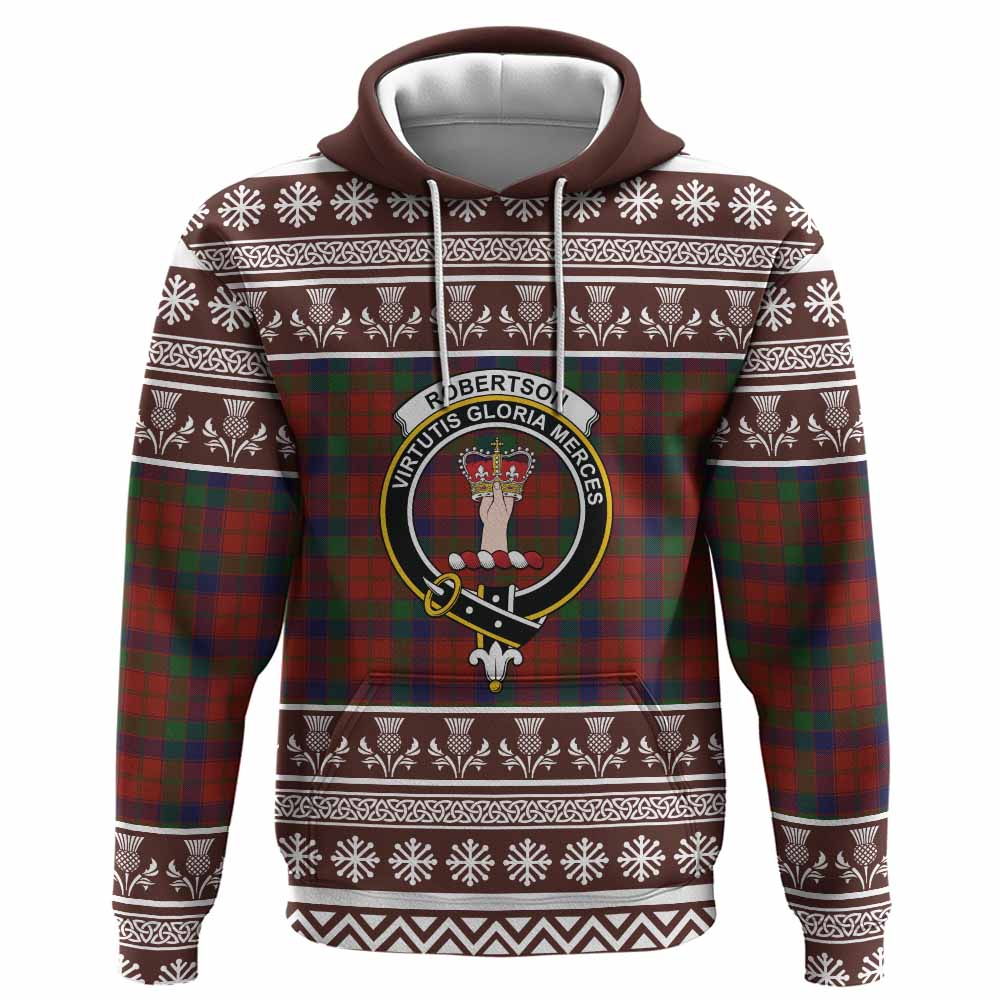 Robertson Clan Tartan Christmas Hoodie with Family Crest - Tartan Vibes Clothing