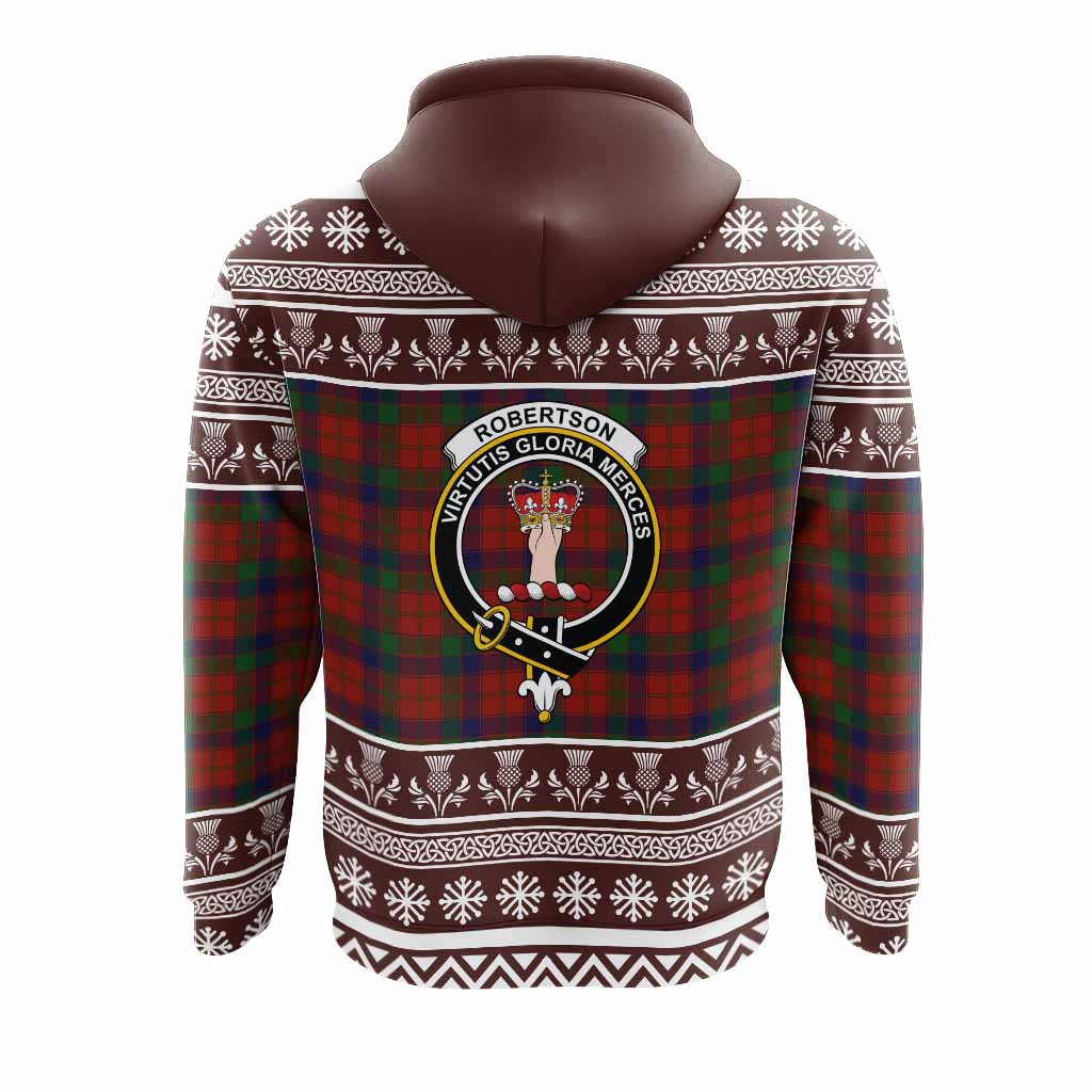Robertson Clan Tartan Christmas Hoodie with Family Crest - Tartan Vibes Clothing