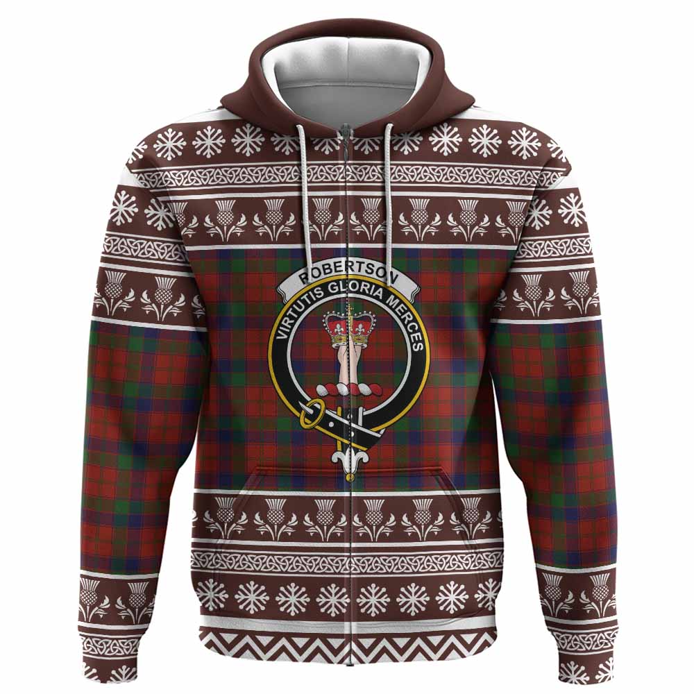 Robertson Clan Tartan Christmas Hoodie with Family Crest - Tartan Vibes Clothing