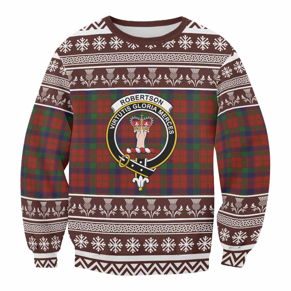 Robertson Clan Tartan Christmas Sweatshirt with Family Crest - Tartan Vibes Clothing