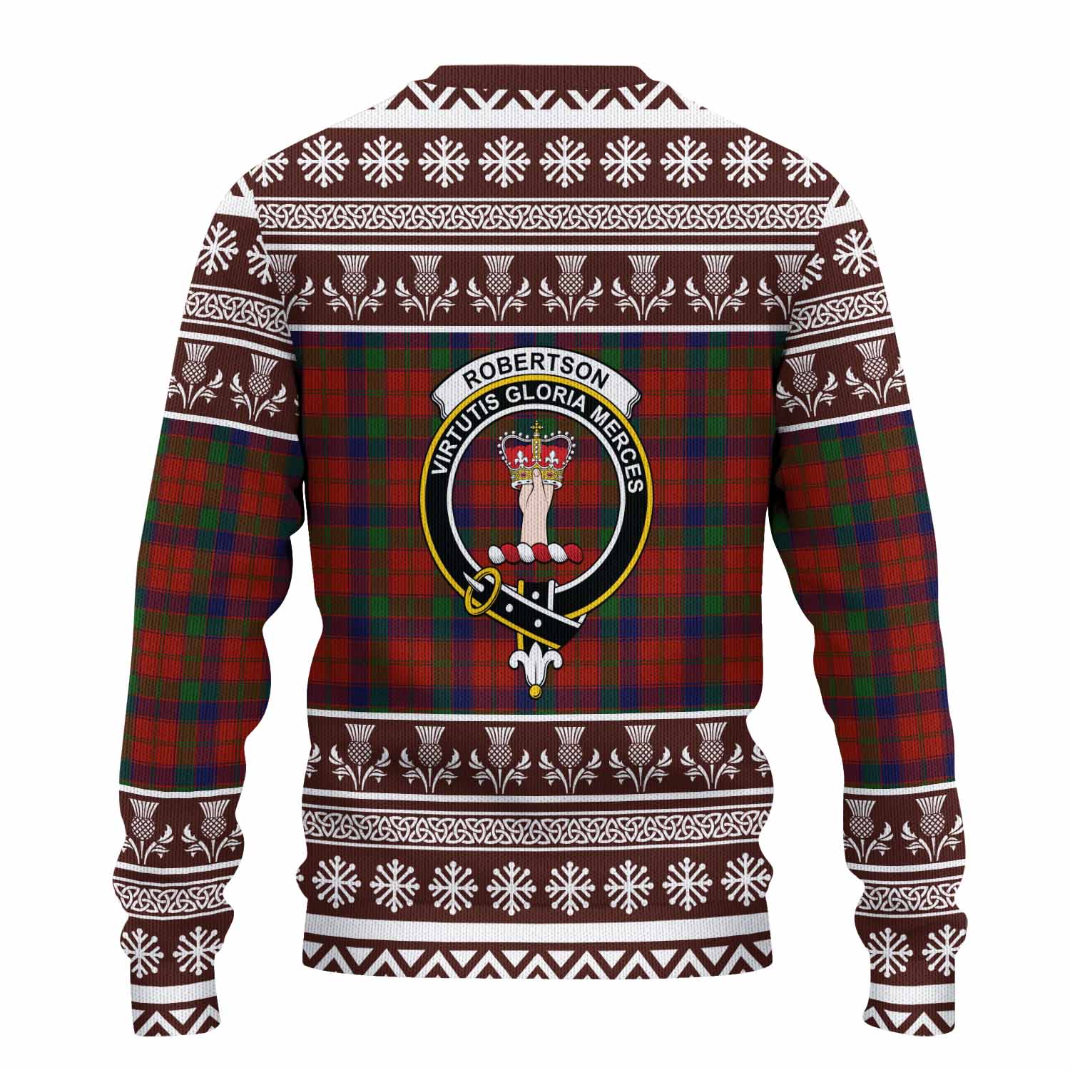 Robertson Clan Tartan Christmas Ugly Sweater with Family Crest - Tartan Vibes Clothing