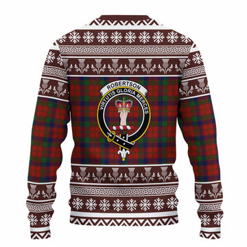 Robertson Clan Tartan Christmas Ugly Sweater with Family Crest