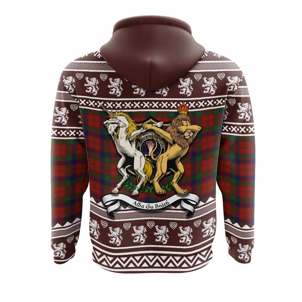 Robertson Clan Tartan Crest Christmas Hoodie Coat of Arms Funny Style - Tartan Vibes Clothing