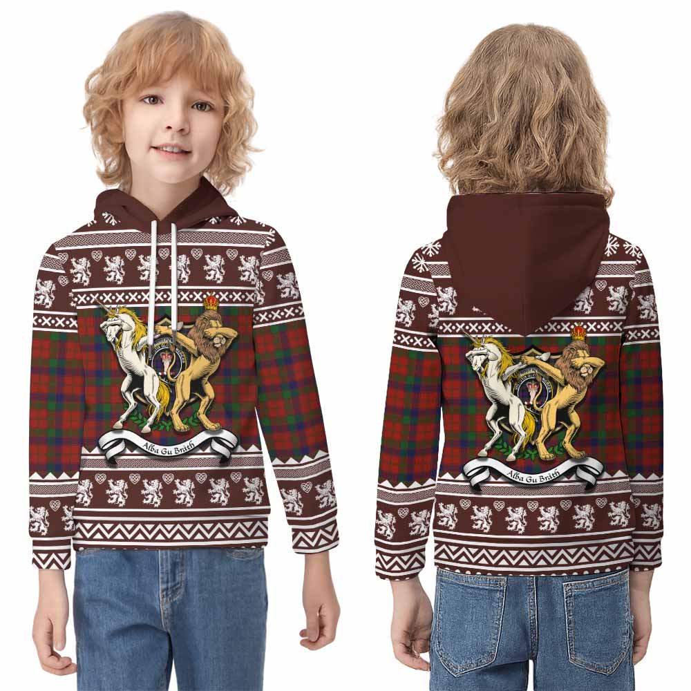 Robertson Clan Tartan Crest Christmas Kid Hoodie Coat of Arms Funny Style - Tartan Vibes Clothing
